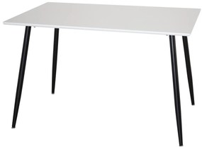 Τραπέζι Dallas 4306, Μαύρο, Γυαλιστερό λευκό, 75x80x120cm, 23 kg, Ινοσανίδες μέσης πυκνότητας, Μέταλλο | Epipla1.gr