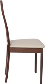MILLER Καρέκλα Οξιά Καρυδί, PVC Εκρού   2τμχ