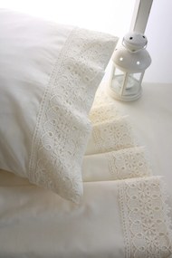 Ζεύγος Μαξιλαροθήκες 50x70 με Δανδέλα Νο4 Εκρού