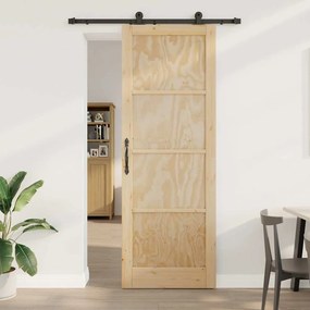 vidaXL Συρόμενη Πόρτα ORKDAL Φυσικό και μαύρο 83 x 232 εκ.