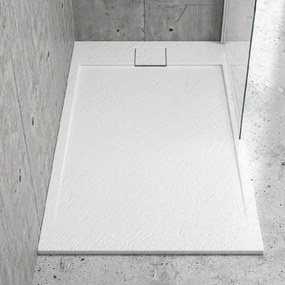 Karag Roccia Bianco 140x80 - Παραλληλόγραμμη ντουζιέρα πέτρινη