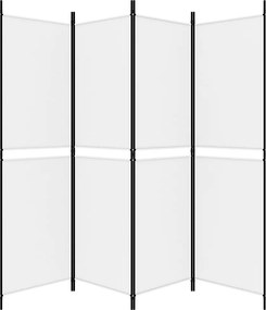 vidaXL Διαχωριστικό Δωματίου με 4 Πάνελ Λευκό 200x180 εκ. από Ύφασμα