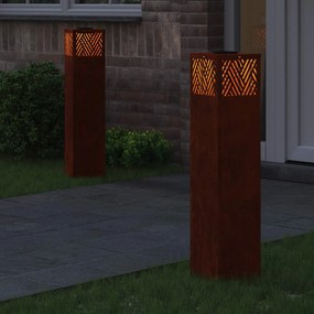 vidaXL Ηλιακό LED Φως Δρόμου 2 pcs Θερμό λευκό 18 x 18 x 80 εκ.