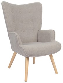 Πολυθρόνα ArteLibre MARION Γκρι Ύφασμα Μπουκλέ/Ξύλο 73x69x96cm