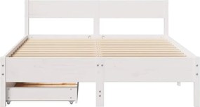 vidaXL Σκελετός Κρεβ. Χωρίς Στρώμα Λευκό 140x200 εκ Μασίφ Πεύκο