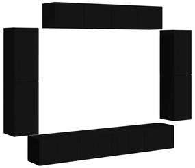 vidaXL Ντουλάπι TV 4 pcs Μαύρο