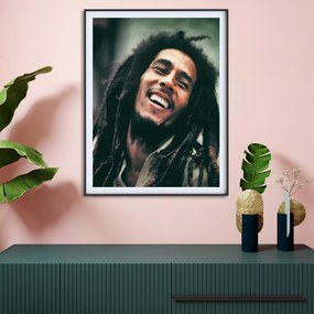 Πόστερ &amp; Κάδρο Bob Marley MS014 22x31cm Μαύρο Ξύλινο Κάδρο (με πόστερ)