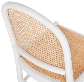 Καρέκλα C9407.03 από Οξιά σε Λευκό και Rattan Μπέζ 43x50x87Yεκ. 43x50x87 εκ.