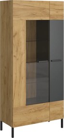 Βιτρίνα Santes Χρυσό Δρυς-Γραφίτης 90x42x197.5cm