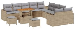 vidaXL Σετ Καναπέ Κήπου 13 pcs Μπεζ συνθετικό ρατάν