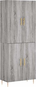 vidaXL Ντουλάπι Γκρι Sonoma 69,5 x 34 x 180 εκ. Επεξεργασμένο Ξύλο