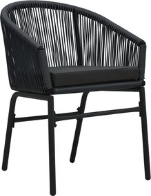 vidaXL Σετ Τραπεζαρίας Κήπου 3 Τεμαχίων Μαύρο
