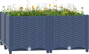 vidaXL Ζαρντινιέρα 80 x 80 x 38 εκ. από Πολυπροπυλένιο