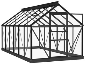 vidaXL Θερμοκήπιο Γυάλινο Ανθρακί 155 x 298 x 191 εκ. από Αλουμίνιο