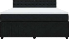 vidaXL Κρεβάτι Boxspring με Στρώμα Μαύρο 180x200 εκ. Βελούδινο