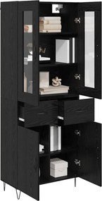 vidaXL Highboard Μαύρη Οξυά 69,5 x 34 x 90 εκ. Επεξεργασμένο ξύλο