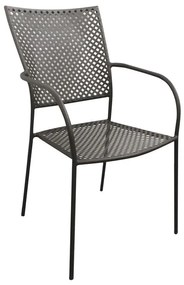 WOODWELL Ε5145FERIA Πολυθρόνα Μέταλλο Βαφή Mesh Μαύρο, Στοιβαζόμενη 57x62x87cm Ε5145