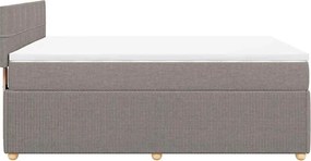 vidaXL Κρεβάτι Boxspring με Στρώμα Taupe 140x190 εκ. Υφασμάτινο