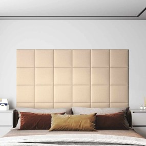 vidaXL Κεφαλάρι Τοίχου 12 pcs 30 x 30 cm Κρεμ ύφασμα