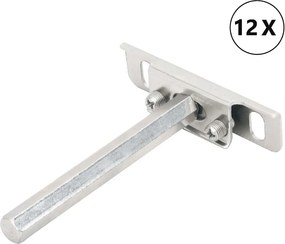 vidaXL Πλωτά στηρίγματα ραφιών 12 τεμ. Ø12x100 χιλ. Ανθρακοχάλυβας