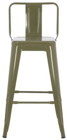 Σκαμπό μπαρ μεσαίου ύψους μεταλλικό Melita-Pro dark olive green 43x43x88Υ εκ.