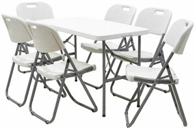 Τραπέζι catering Rodeo pakoworld πτυσσόμενο-βαλίτσα λευκό 122x60x74εκ