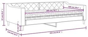 Καναπές Κρεβάτι με Στρώμα Taupe 100 x 200 εκ. Υφασμάτινο - Μπεζ-Γκρι