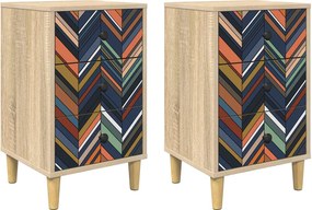 vidaXL Κομοδίνο OMMEN 2 τμχ. Sonoma Δρυς 36 x 33 x 60 εκ