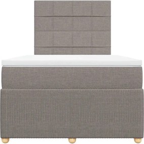 vidaXL Κρεβάτι Boxspring με Στρώμα Taupe 120x190 εκ. Υφασμάτινο