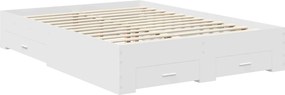 vidaXL Σκελετός Κρεβατιού Λευκό 140 x 200 cm Επεξεργασμένο ξύλο