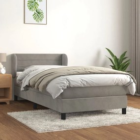 ΚΡΕΒΑΤΙ BOXSPRING ΜΕ ΣΤΡΩΜΑ ΑΝΟΙΧΤΟ ΓΚΡΙ 80X200 ΕΚ. ΒΕΛΟΥΔΙΝΟ 3127517