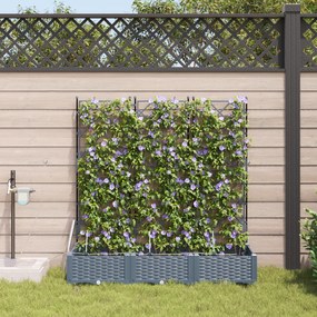 vidaXL Γλάστρες Κήπου 1 τεμ Ανοιχτό γκρι 120 x 40 x 126 cm Πλαστικό