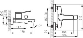 Ferro Stratos BSC1 - Μπαταρία λουτρού χρωμέ