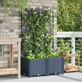 vidaXL Κηποτινάκι με Τρέλα 2 pcs Γκρι 80 x 40 x 143 εκ. PP