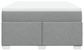 vidaXL Κρεβάτι Boxspring με Στρώμα Ανοιχτό Γκρι 140x200 εκ. Υφασμάτινο