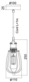 ΚΡΕΜΑΣΤΟ ΜΕΤΑΛΛΙΚΟ ΜΑΥΡΟ Φ10CM 1ΧE27 SOTIS - KS2047P1BK - KS2047P1BK