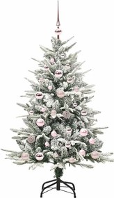 vidaXL Artificial Christmas Tree with Flocked Snow 150 LED Θερμό λευκό