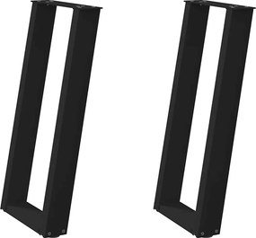 vidaXL Πόδια Κονσόλας σε Σχήμα U 2 τεμ. Μαύρο 28x(72-73) εκ. Ατσάλι