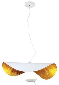 Κρεμαστό Φωτιστικό Οροφής Led Μέταλλο H25 Φ60 Eurolamp-144-16015-Λευκό-Χρυσό 144-16015