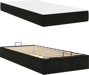 vidaXL Σκελετός κρεβατιού με στρώμα 2 pcs Μαύρο Βελούδο