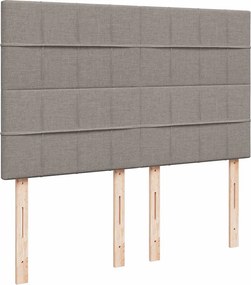 vidaXL Κρεβάτι Boxspring με Στρώμα Taupe 140x200 εκ. Υφασμάτινο