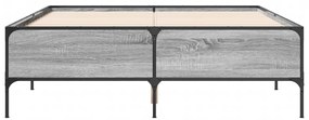 vidaXL Πλαίσιο Κρεβατιού Γκρι Sonoma 140x200 εκ. Επεξ. Ξύλο &amp; Μέταλλο