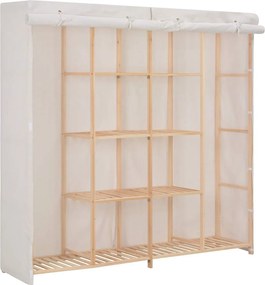 vidaXL Ντουλάπα Λευκή 173 x 40 x 170 εκ. Υφασμάτινη
