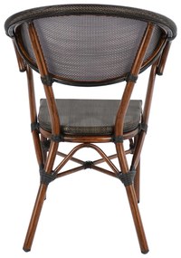 Καρέκλα - Πολυθρόνα CLAY C5025 Αλουμινίου Bamboo Look Καφέ με Textline 60,5x59x81 εκ. 60.5x59x81 εκ.