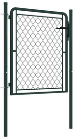 vidaXL Πόρτα Κήπου Πράσινη Ατσάλινη 100x75 εκ.