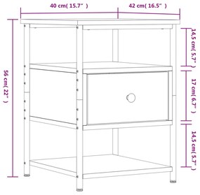 Κομοδίνα 2 τεμ. Sonoma Δρυς 40 x 42 x 56 εκ. από Επεξεργ. Ξύλο - Καφέ