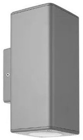 Απλίκα Τοίχου Τετράγωνη 2xGU10 9W IP65 Πλαστικό H21.5 Up&Down ΦOS_ME-21-0212-10-Γκρι 21-0212-10