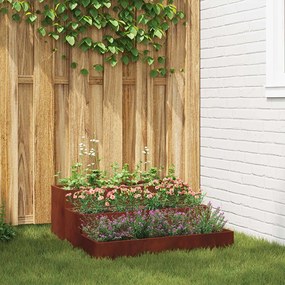 vidaXL Γλάστρα Κήπου Σκ rusty 90 x 90 x 35 εκ