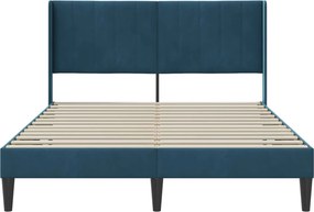 vidaXL Σκελετός Κρεβατιού Μπλε 140 x 190 cm Βελούδο