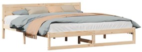 vidaXL Σκελετός Κρεβατιού Καφέ 200 x 200 cm Μασίφ ξύλο πεύκου